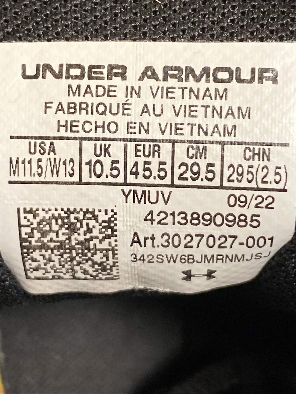 Under Armour Curry Flow Go Black Yellow Performance Basketball Gym Shoe M 11.5